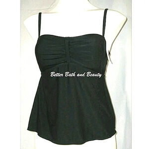 Liz Lange Target Maternity Swim Suit Pregnancy Tankini Top Black SMALL NWT